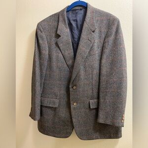 Hickey Freeman Wool Houndstooth Blazer Canterbury Collection Men’s 44 Gray